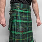 Green plaid kilt from Utility Kilt – GlenLoch suited for first responders and firefighters