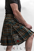 Green and plaid Utility Kilt Irish Heritage ideal for first responders and police work
