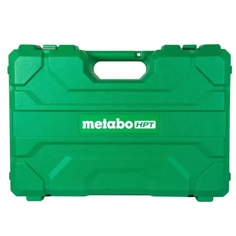 Green plastic carrying case featuring Metabo HPT logo for 36V MultiVolt Brushless SDS