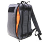 Grey tactical backpack with orange accent and black straps from Battalion Series 24hrplus Black Complete