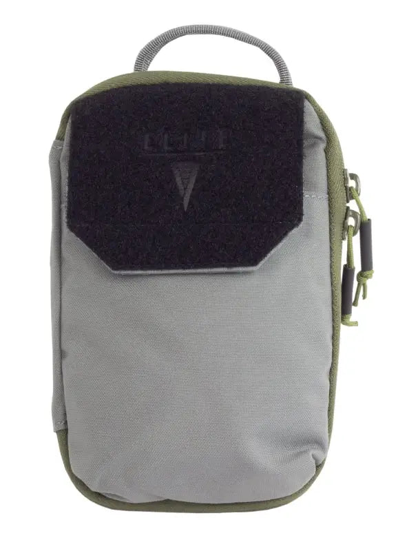 Grey and black compact camera case in EDC MOLLE pocket organizer for first responders