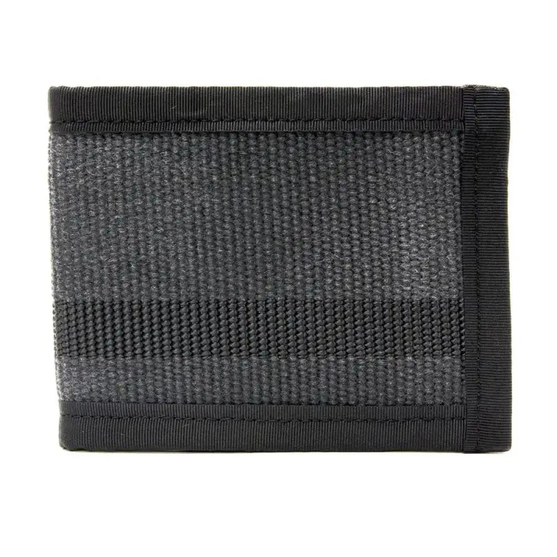 Grey and black nylon Traditional Bifold Wallet with card slots for unfolded bills