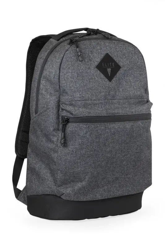 Grey heathered ECHO EDC Backpack with black trim and diamond-shaped patch, ideal CCW backpack