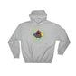 Grey hoodie with circular American flag logo for Chief Miller Hazmat collection