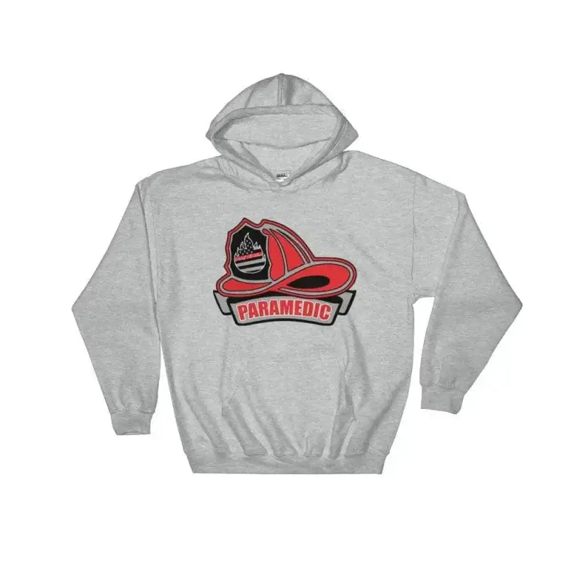 Sport Grey hoodie featuring Paramedic Helmet logo design for a stylish look