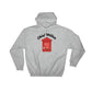Sport Grey hoodie featuring a red mailbox design and Chief Miller text for Fire Alarm - Hoodie