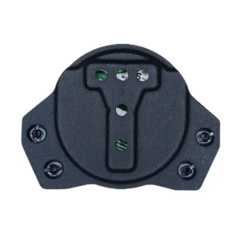 Black plastic holster mount for Grinds Can Holder with LED lights and molle clip compatibility