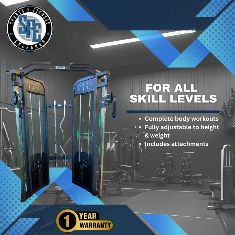 SFE Commercial Functional Trainer with 250lb weight stack for gym workouts