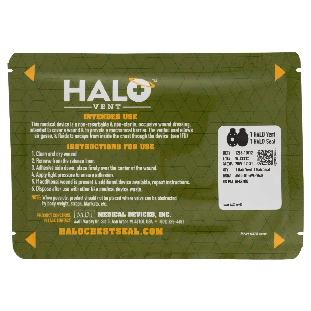 Chief Miller Medical Components Halo Chest Seal (2pk) Apparel