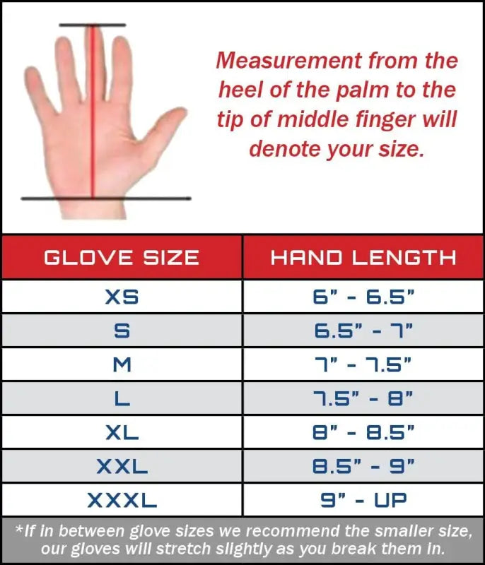 Hand measurement guide for Exxtremity Patrol Gloves 2.0 in Hi-Vis Yellow for perfect fit