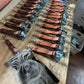 Handmade leather keychains with metal clips for first responders, firefighters, police