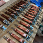 Handmade leather keychains with metal hardware for first responders firefighters and police