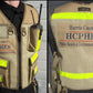 Tan HCPHES Safety Vest with reflective yellow stripes for Public Health & Environmental Services