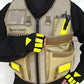 Tan HCPHES Safety Vest with reflective yellow accents and Harris County marking