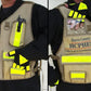 Tan HCPHES Safety Vest with high-visibility yellow patches and labeling