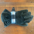 Black fleece gloves and water bottle secured with Firefighter Glove Strap and Swipe Tool Attachment
