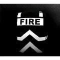Fire helmet with reflective chevrons on Ultrabright Blue Police Public Safety Vest