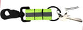 High-visibility neon yellow firefighter key ring with heavy duty black hook and keys