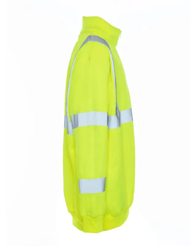 High-visibility neon yellow UHV544 Soft Shell HiVis 1/4 Zip Jacket with reflective stripes