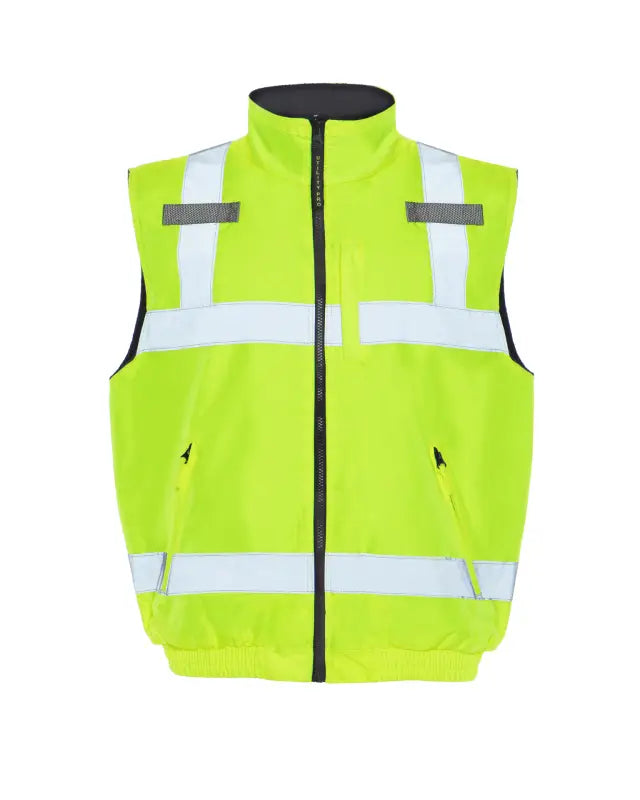 High-visibility neon yellow zip reversible insulated vest UHV1001 HiVis by Utility Pro™