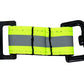 High-visibility reflective safety strap with industrial strength black buckles and clip