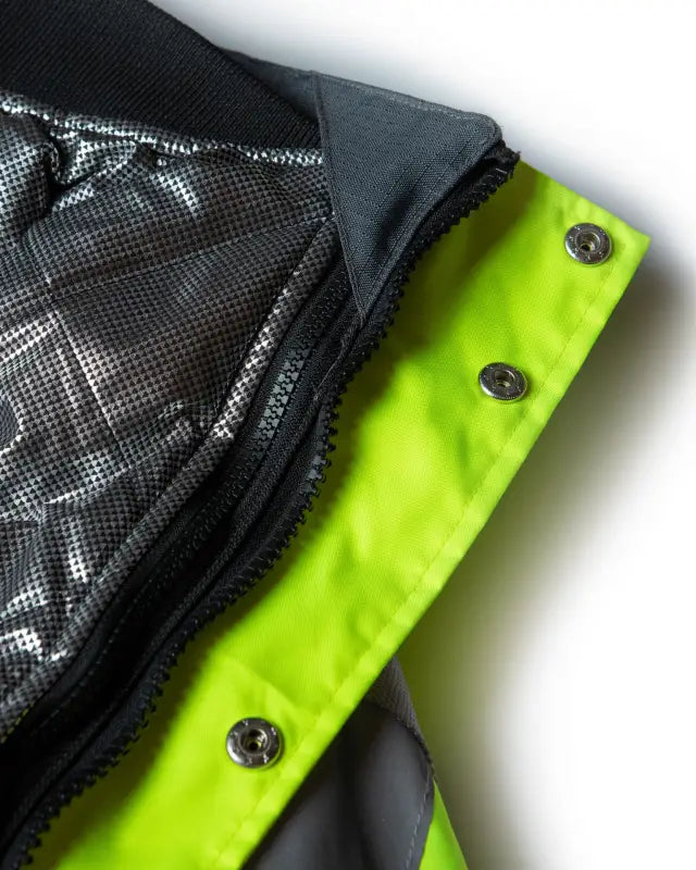 High-visibility UHV887 HiVis Warm 3-in-1 Jacket with removable silver heat-reflecting lining