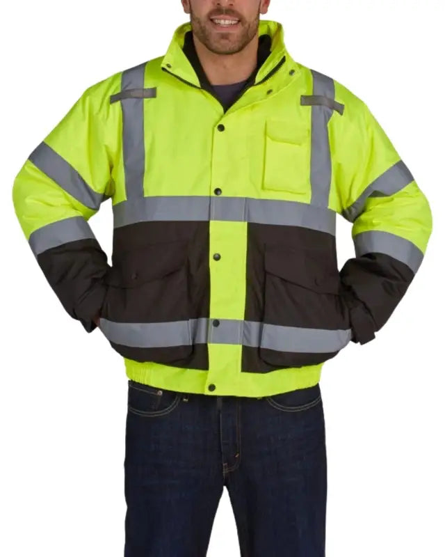 High-visibility UHV563 HiVis Bomber Jacket with Teflon Fabric Protector and reflective stripes