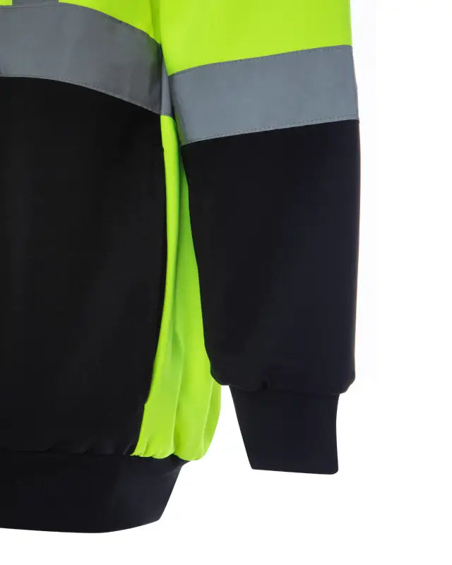 High-visibility UPA542 HiVis 1/4 Zip Soft Shell Pullover with reflective stripes