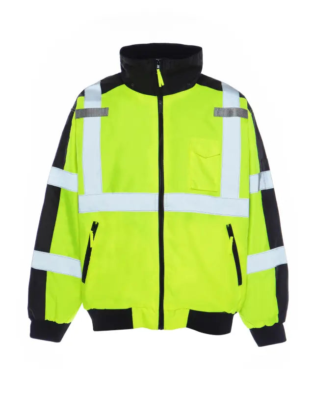 High-visibility safety jacket with reflective stripes, UHV575 HiVis 3-Season Bomber Jacket