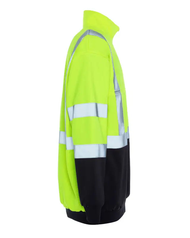 High-visibility UPA542 HiVis 1/4 Zip Soft Shell Pullover with reflective stripes