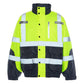 High-visibility UHV887 HiVis Warm 3-in-1 Jacket with reflective stripes and navy bottom