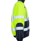 High-visibility UHV887 HiVis Warm 3-in-1 Jacket with reflective stripes and navy accents