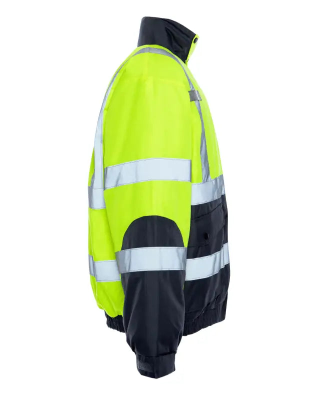 High-visibility UHV887 HiVis Warm 3-in-1 Jacket with reflective stripes and navy accents