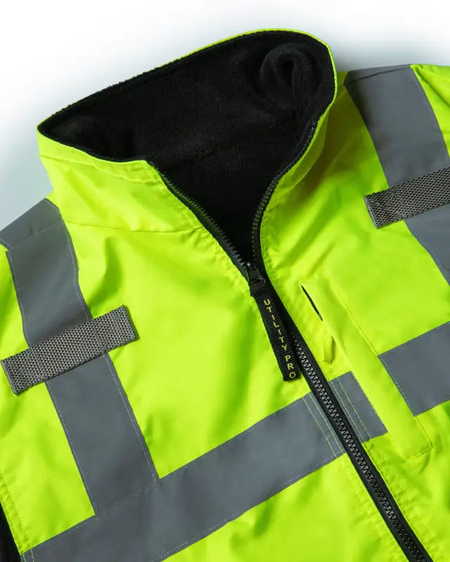 High-visibility Zip Reversible Insulated Vest UHV1001 HiVis with reflective stripes