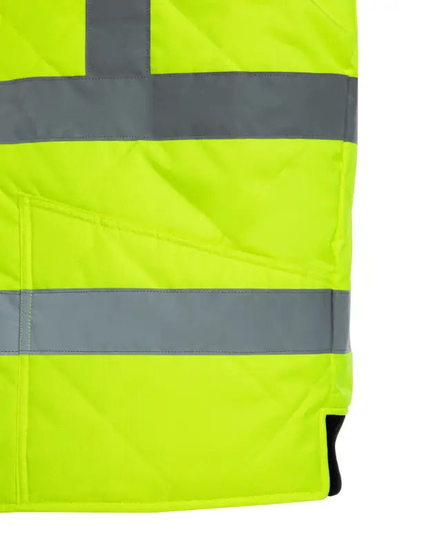 High-visibility UHV919 HiVis WarmUP Insulated Safety Vest with reflective gray stripes