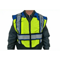 High-visibility Ultrabright Blue Police Public Safety Vest with reflective stripes