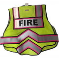 Ultrabright Safety Fire Vest with FIRE text and reflective stripes, double breakaway zipper
