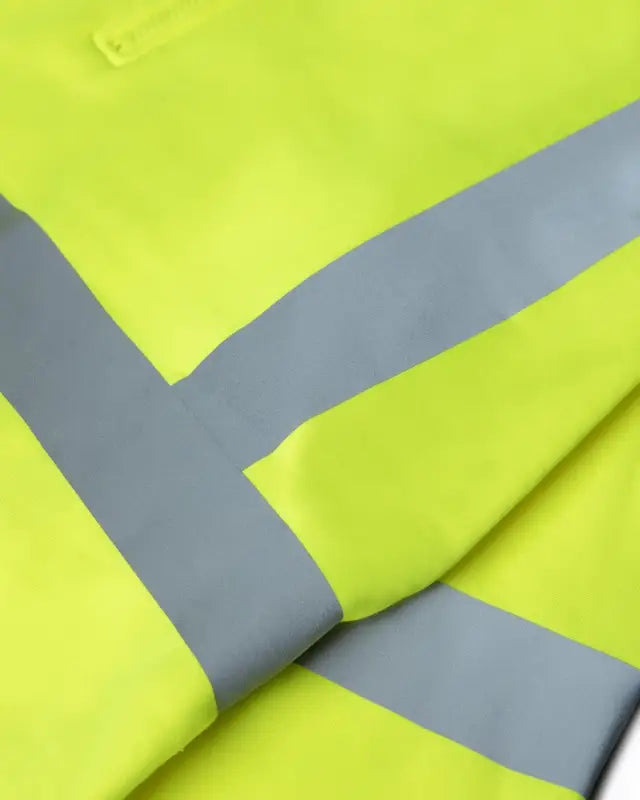 High-visibility yellow UHV544 Soft Shell HiVis 1/4 Zip Jacket with reflective gray stripes