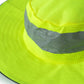 High-visibility yellow safety hat with reflective stripe from UHV503 HiVis Bucket with PERIMETER™ Insect Guard