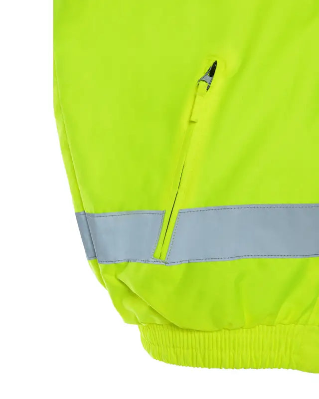 High-visibility yellow zip reversible insulated vest UHV1001 HiVis with reflective stripes