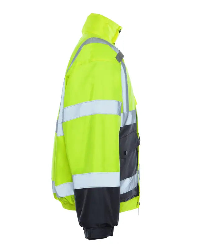 High-visibility yellow UHV563 HiVis Bomber Jacket with reflective stripes and Teflon fabric protector