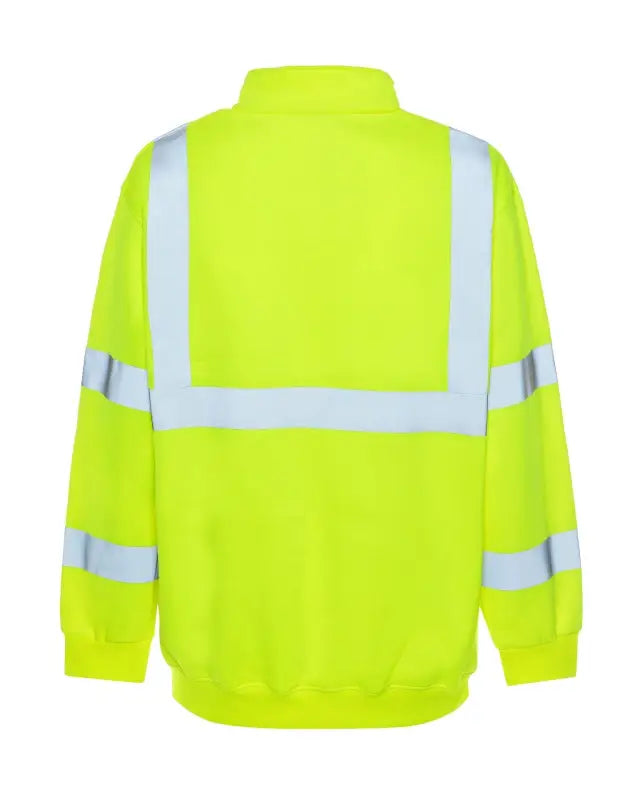 High-visibility yellow UHV544 Soft Shell HiVis 1/4 Zip Jacket with reflective stripes