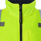 High-visibility yellow UHV1001 HiVis zip reversible insulated vest with reflective strips