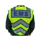 High-visibility yellow EMS public safety vest with reflective stripes and ultrabright green detail