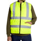 High-visibility yellow UHV919 HiVis WarmUP Insulated Safety Vest with reflective silver stripes