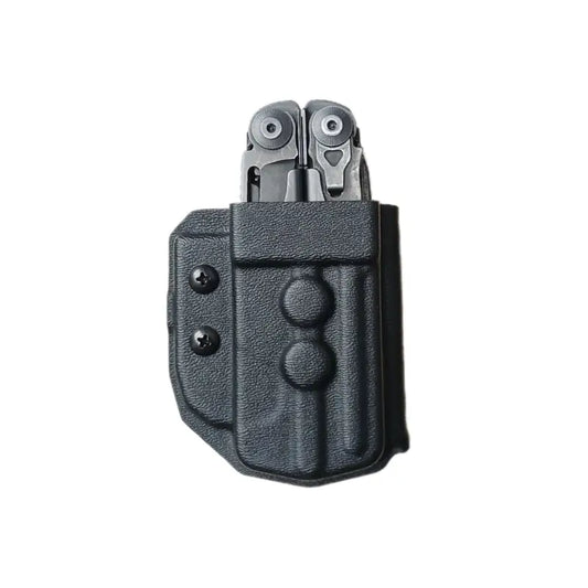 Black holster for Leatherman Surge multi-tool, ideal for first responders in coyote brown