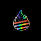 Holographic sticker of rainbow flame design for Holographic Chief Miller product