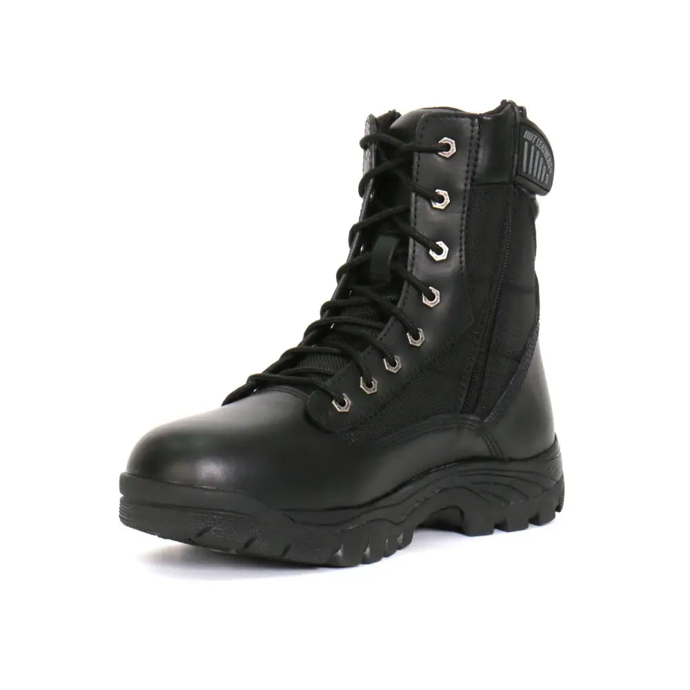 Hot Leathers- Men's Black Leather Swat Style Lace Up Boots with Zippers BTM1012 - Chief Miller Apparel