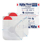 HyFin Vent chest seal with red and white design for quick release in First Aid Kit