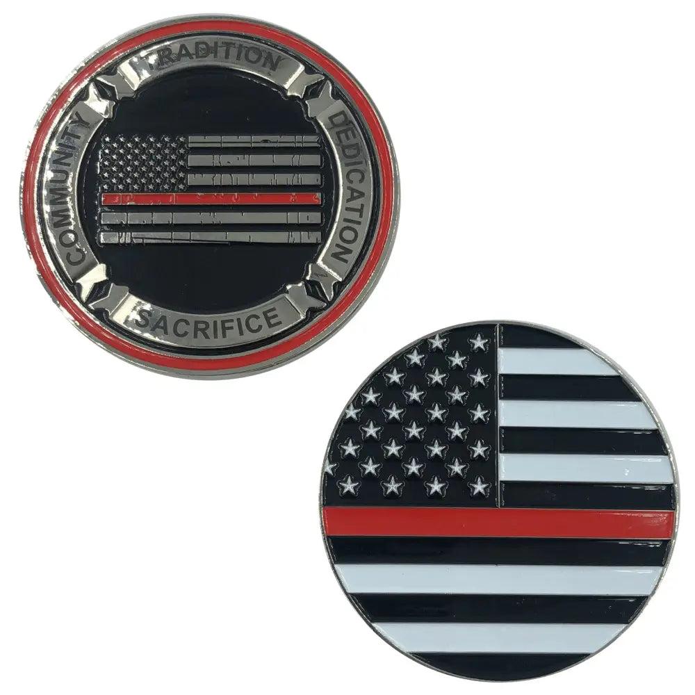 Chief Miller I-015 Thin Red Line Fire Fighter Core Values Challenge Coin Apparel